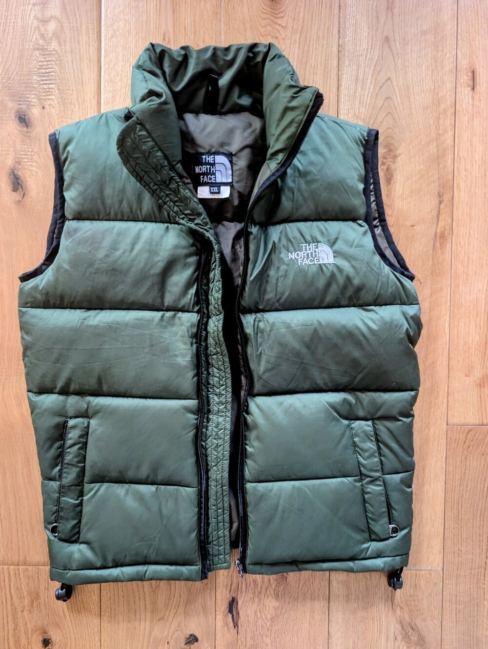 Vintage 90s The North Face Army Green Puffer Vest - Youth XXL or Adult XS